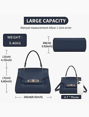 Petit sac bandoulière verrouillage torsadé 24x17x10 cm - miss lulu