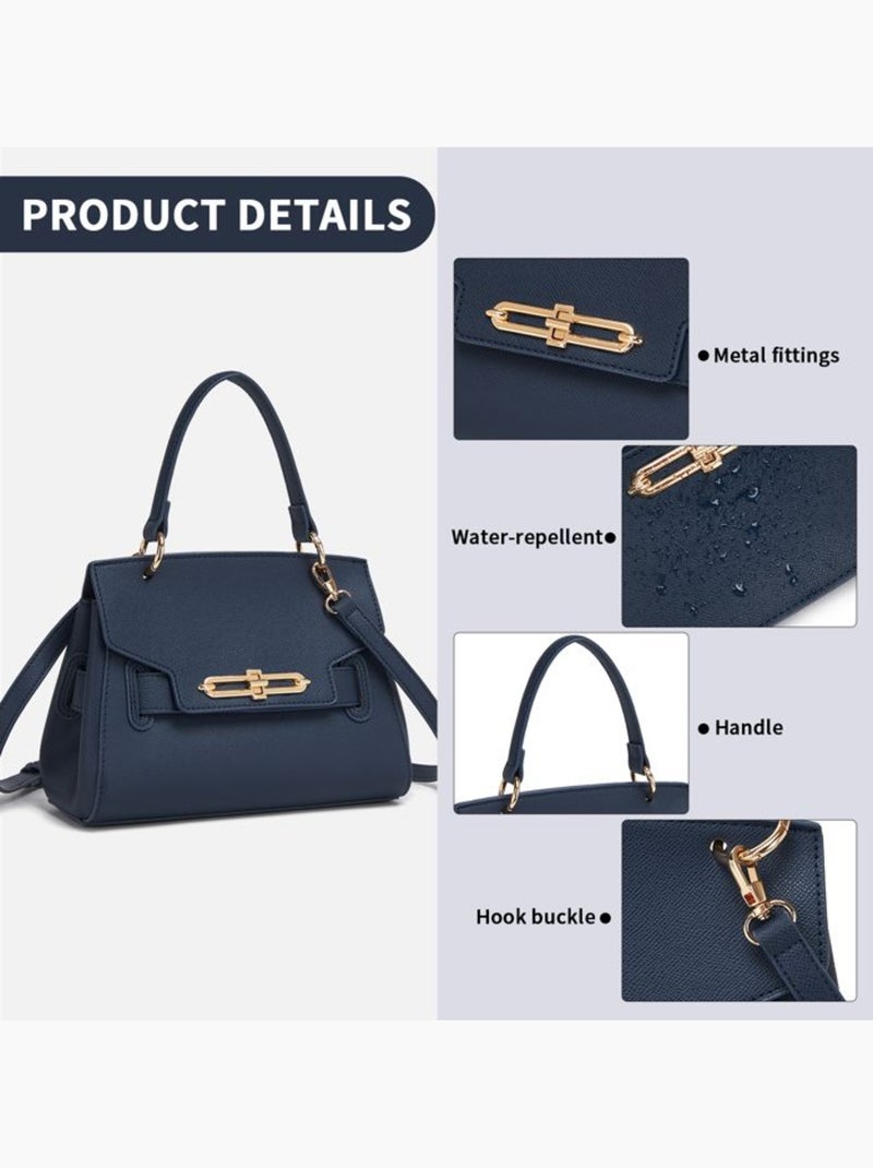 Petit sac bandoulière verrouillage torsadé 24x17x10 cm - miss lulu Bleu - Kiabi