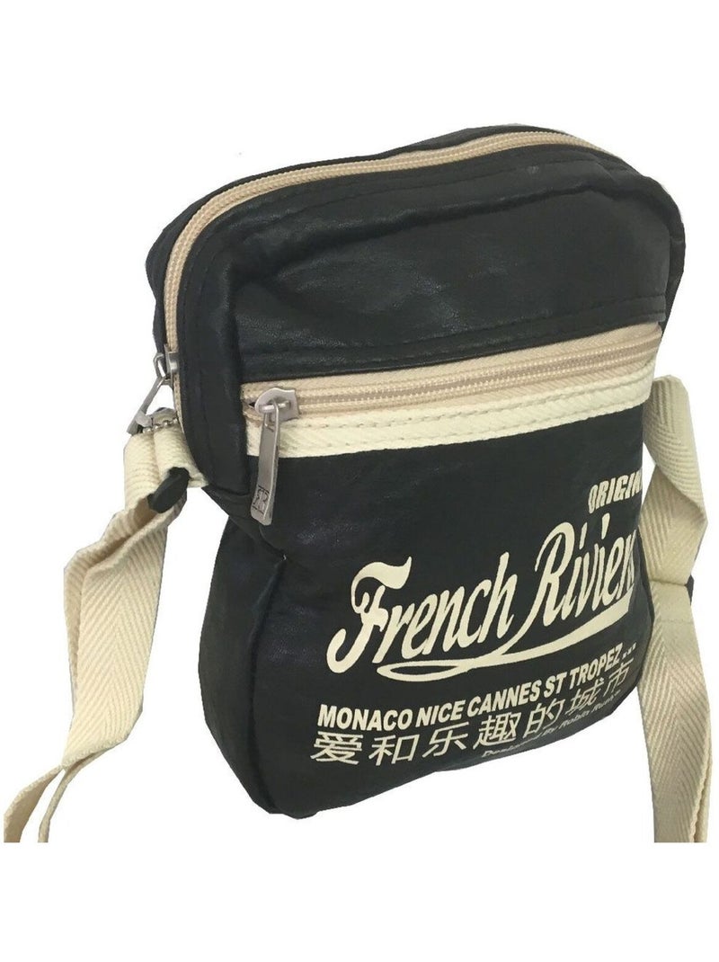Petit sac postier French Riviera modèle noir Noir - Kiabi