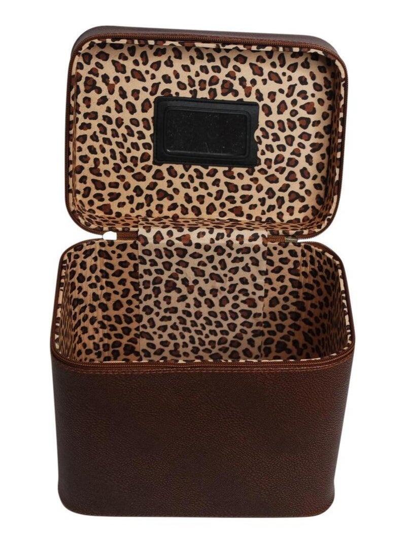 Petit vanity case lisse MAJA Marron - Kiabi