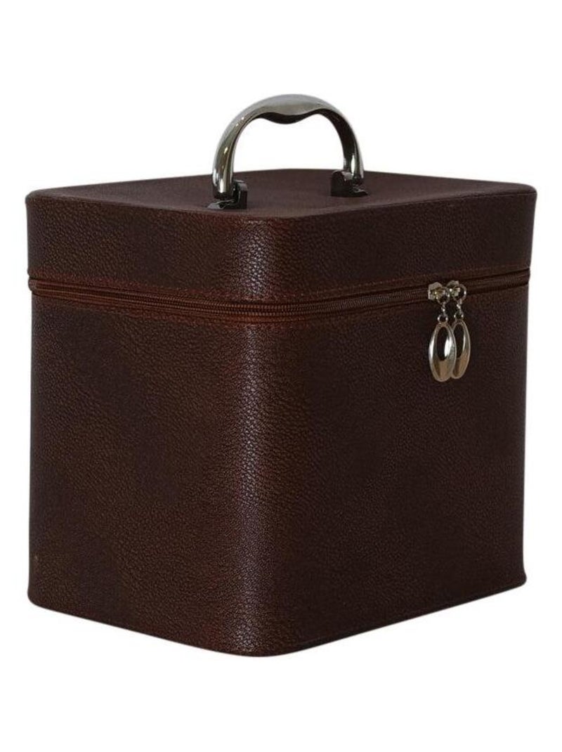Petit vanity case lisse MAJA Marron - Kiabi