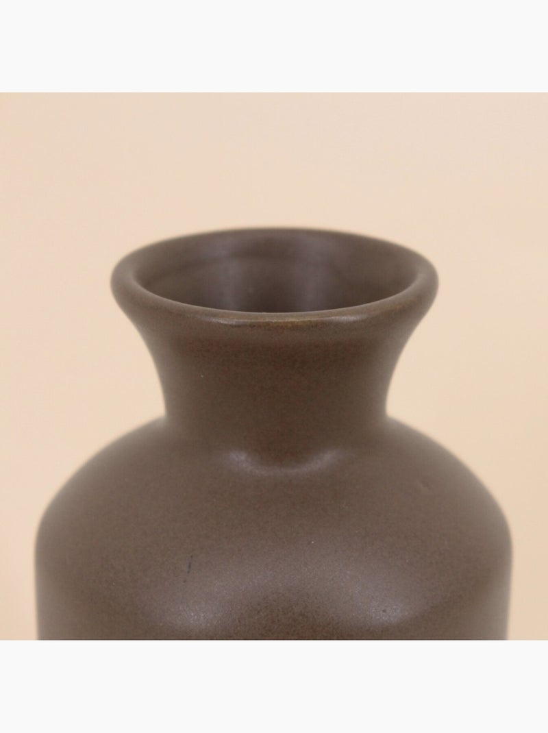Petit vase céramique design épuré, foncé - AFIBEL Marron - Kiabi