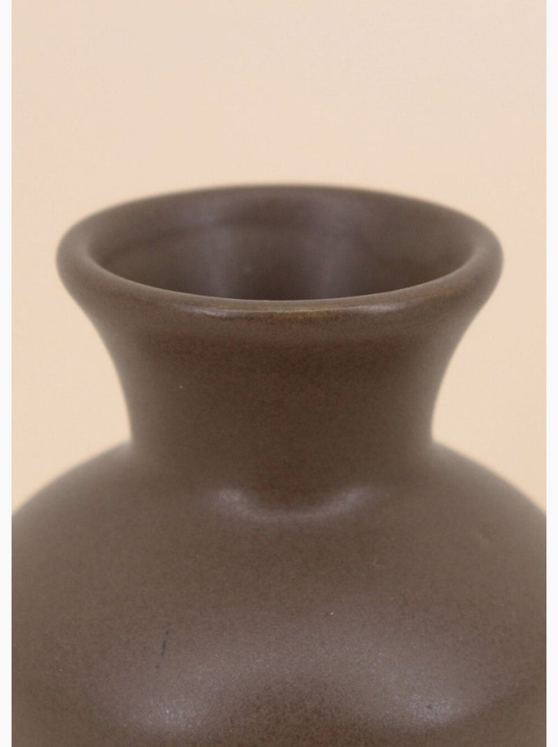 Petit vase céramique design épuré, foncé - AFIBEL Marron - Kiabi