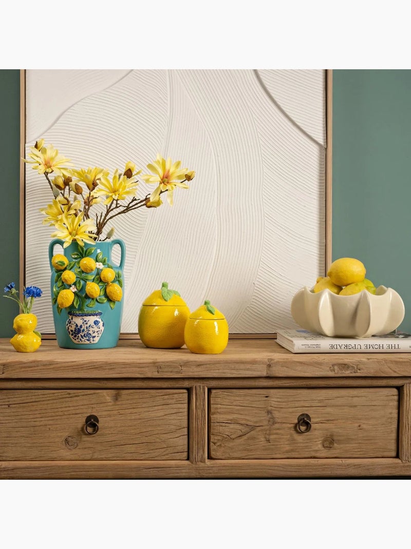 Petit Vase citron en céramique Jaune - Kiabi