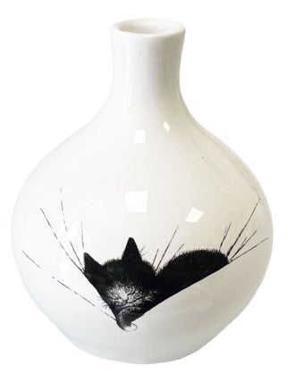Petit vase en céramique rond Chats par Dubout