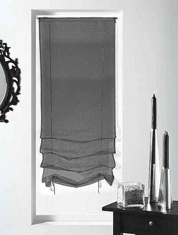 Petit voilage à remonter en organza fantaisie 'goutte d'eau métallique'