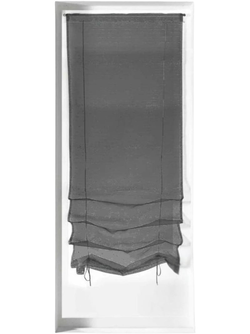 Petit voilage à remonter en organza fantaisie 'goutte d'eau métallique' Gris clair - Kiabi