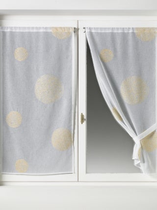 Petit Voilage Brodé fil lurex 'Ronds'