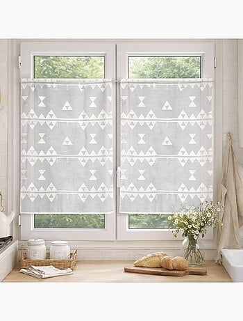 Petit voilage de fenêtre broderie triangle