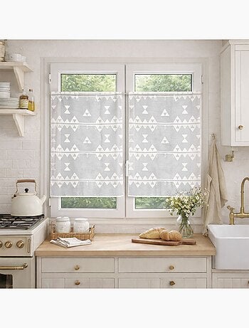 Petit voilage de fenêtre broderie triangle