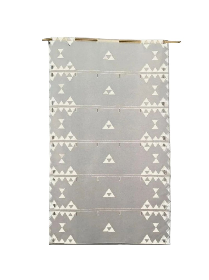Petit voilage de fenêtre broderie triangle Blanc - Kiabi