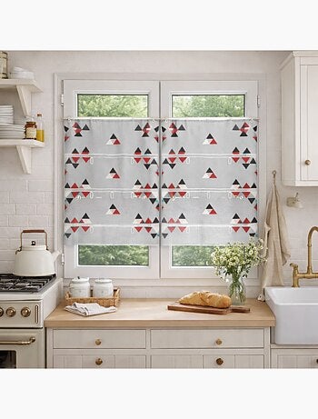 Petit voilage de fenêtre broderie triangle