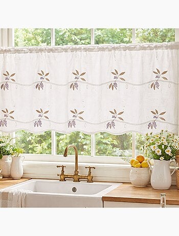 Petit voilage de fenêtre broderies baie