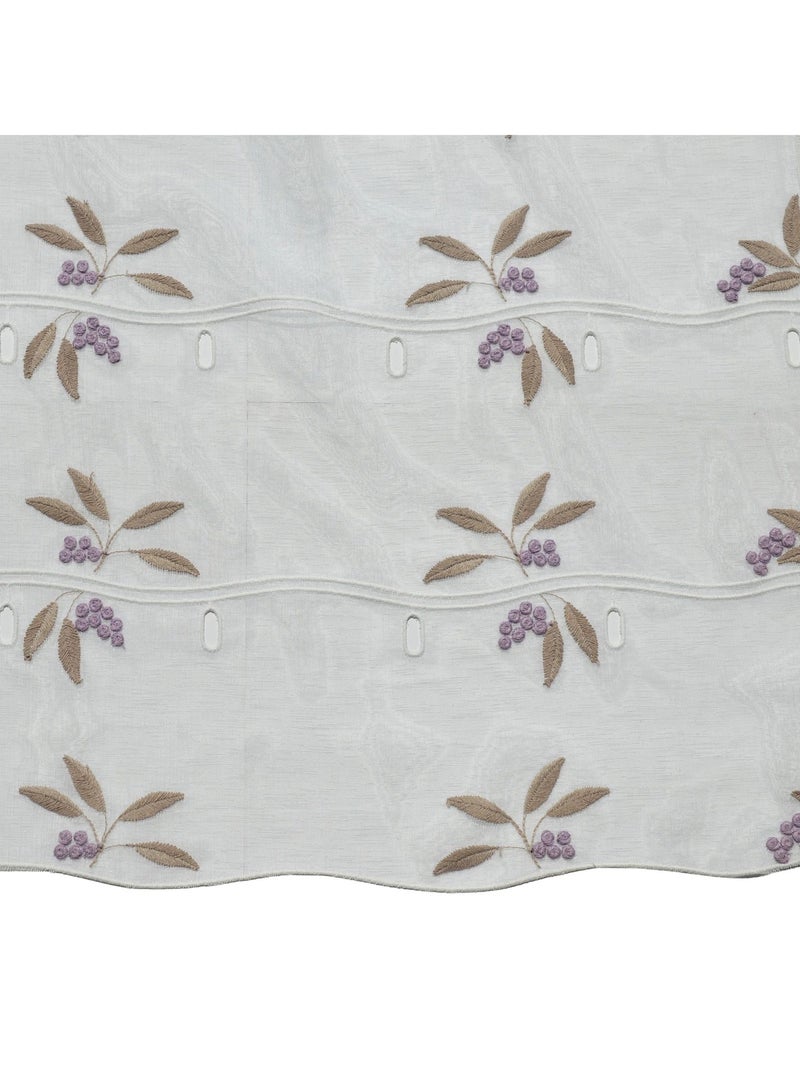 Petit voilage de fenêtre broderies baie Parme - Kiabi