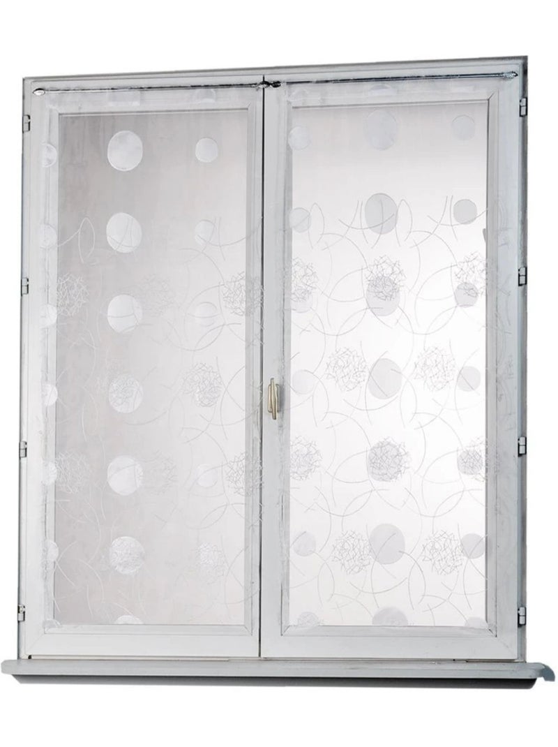 Petit voilage droit en organza brodé de motifs lunaires Blanc - Kiabi