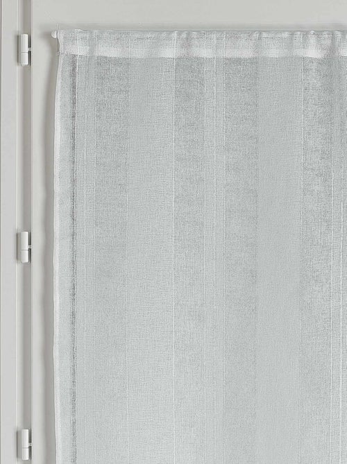 Petit voilage droit uni à rayures fantaisie - Kiabi