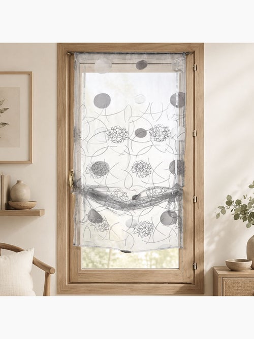 Petit voilage organza jacquard à remonter - Kiabi
