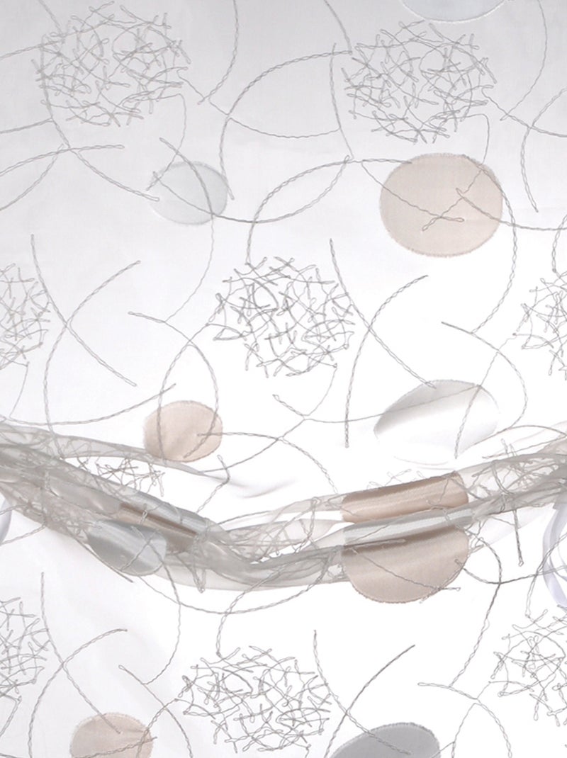 Petit voilage organza jacquard à remonter Ivoire - Kiabi