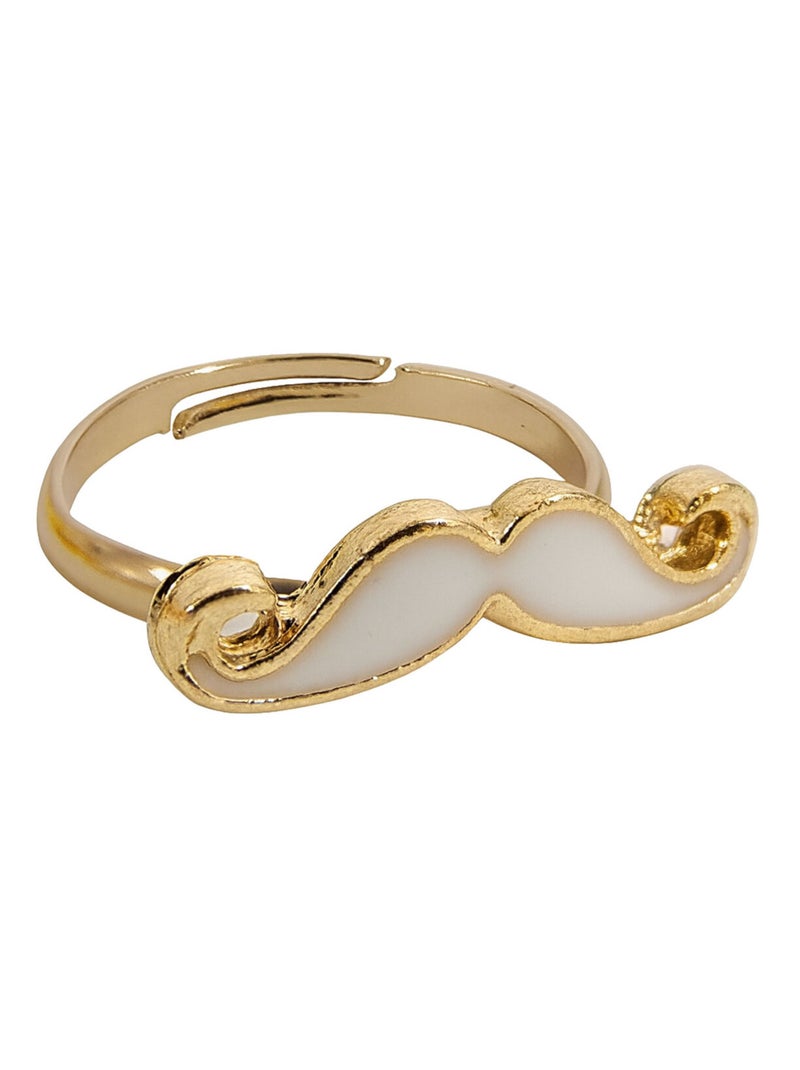 Petite Bague Moustache Blanche Blanc - Kiabi
