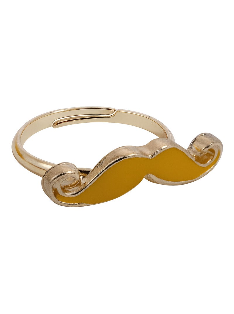 Petite Bague Moustache Jaune Jaune - Kiabi