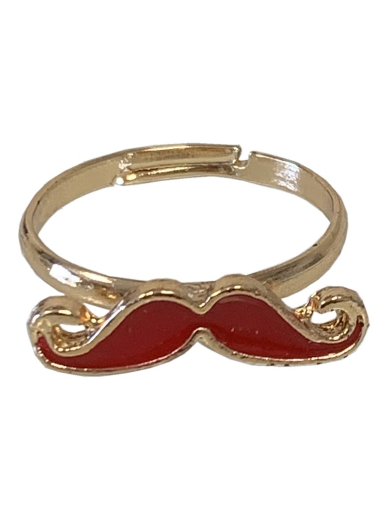 Petite Bague Moustache Rouge Rouge - Kiabi