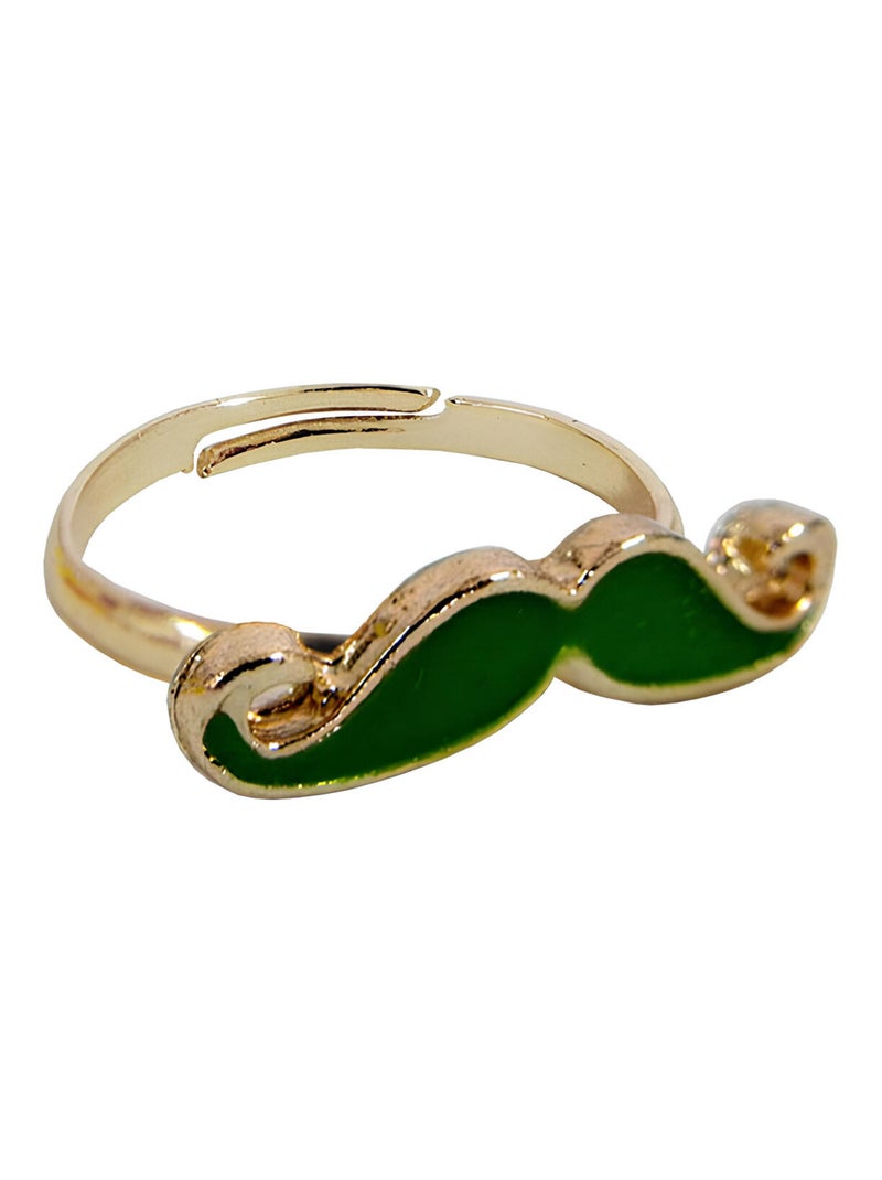 Petite Bague Moustache Verte Vert - Kiabi