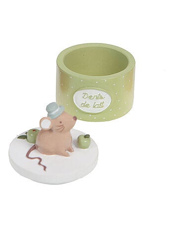 Petite boîte à dents de lait souris et pomme verte