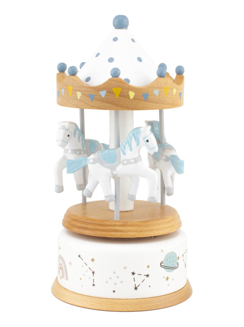 Petite boîte à musique carrousel bois naturel Blanc - Kiabi
