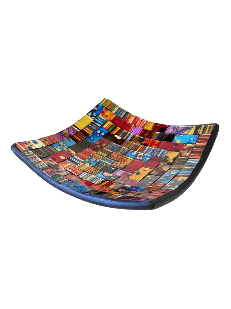 Petite coupelle vide-poche artisanale rouge, orange et bleu Rouge - Kiabi