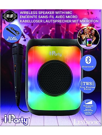 Petite Enceinte Bluetooth® lumineuse effet flammes multicolores avec micro
