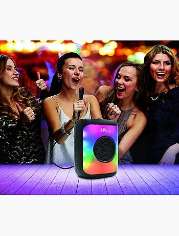 Petite Enceinte Bluetooth® lumineuse effet flammes multicolores avec micro