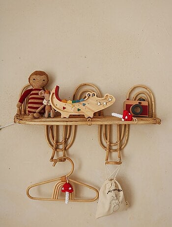 Petite lampe veilleuse crocodile bois