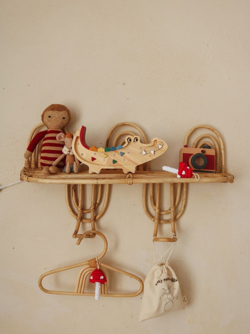 Petite lampe veilleuse crocodile bois Beige - Kiabi