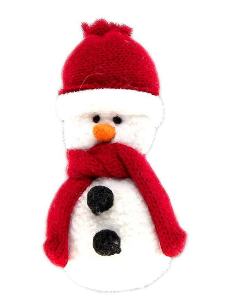Petite peluche décoration de sapin bonhomme de neige Blanc - Kiabi
