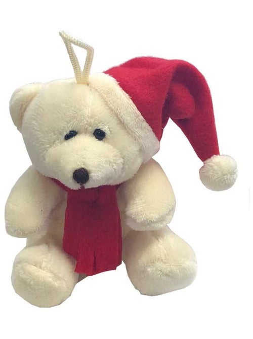 Petite peluche ours blanc décoration de sapin - Kiabi