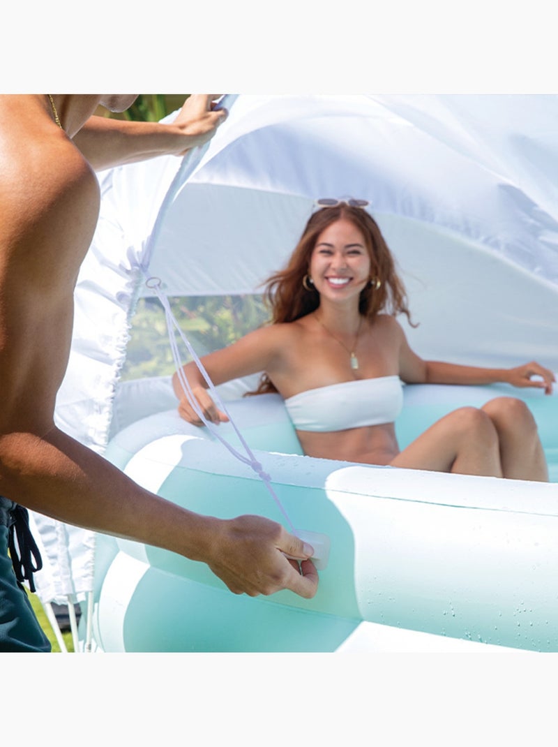 Petite piscine pastelle avec ombrelle Bleu Blanc - Kiabi