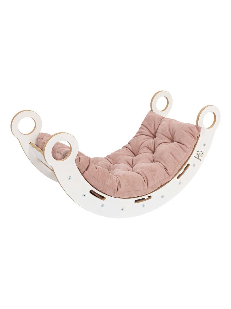 Petite Planche à Bascule pour Enfants Toboggan et échelle avec oreiller Blanc Rose - Kiabi