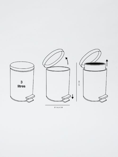 Petite poubelle de salle de bain - Kiabi