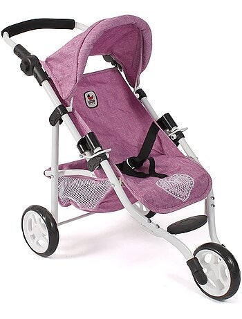 Petite poussette de jogging LOLA jean rose pour poupée