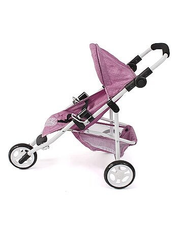 Petite poussette de jogging LOLA jean rose pour poupée
