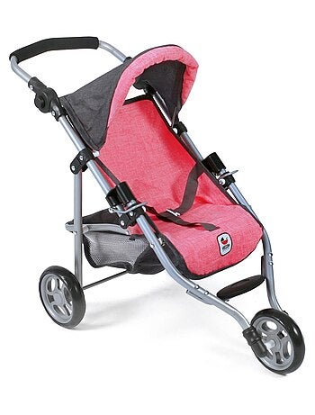 Petite poussette de jogging LOLA pour poupées, anthracite - rose