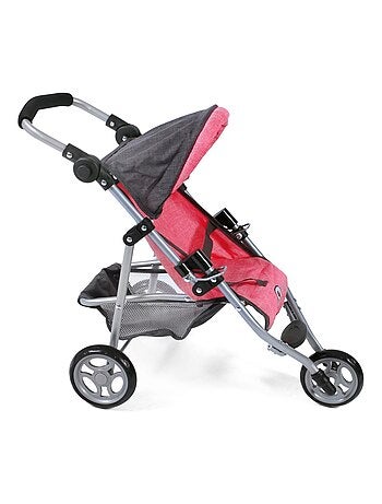 Petite poussette de jogging LOLA pour poupées, anthracite - rose