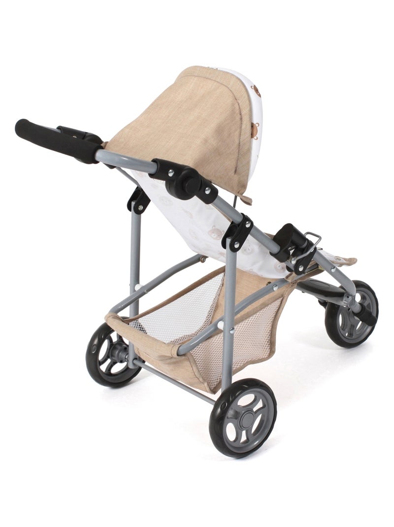 Petite poussette de jogging LOLA pour poupées Beige avec oursons Beige - Kiabi