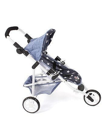 Petite poussette de jogging LOLA pour poupées Bleu marine avec étoiles