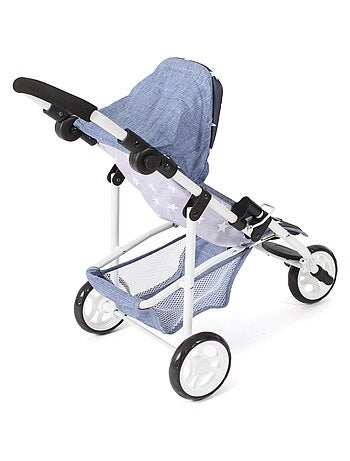 Petite poussette de jogging LOLA pour poupées Bleu marine avec étoiles