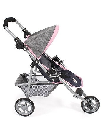 Petite poussette de jogging LOLA pour poupées gris bleu foncé