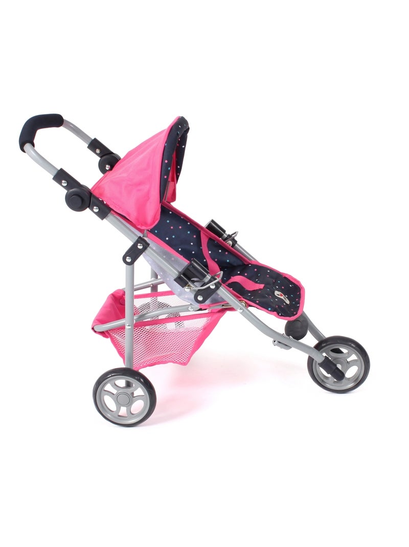 Petite poussette de jogging LOLA pour poupées Rose bleu marine avec pois Rose - Kiabi