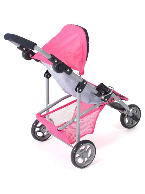 Petite poussette de jogging LOLA pour poupées Rose bleu marine avec pois - Kiabi