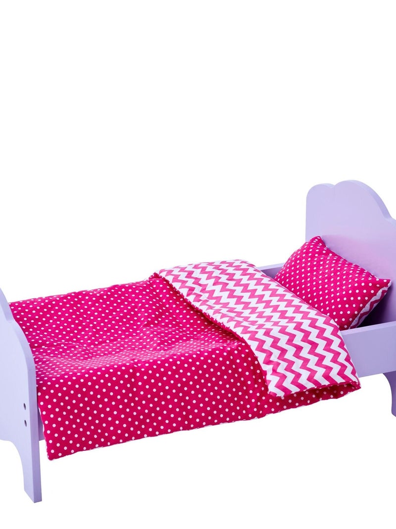 Petite Princesse Lit de poupée 45 cm violet et linge Chevron moderne TD-11929-1G N/A - Kiabi