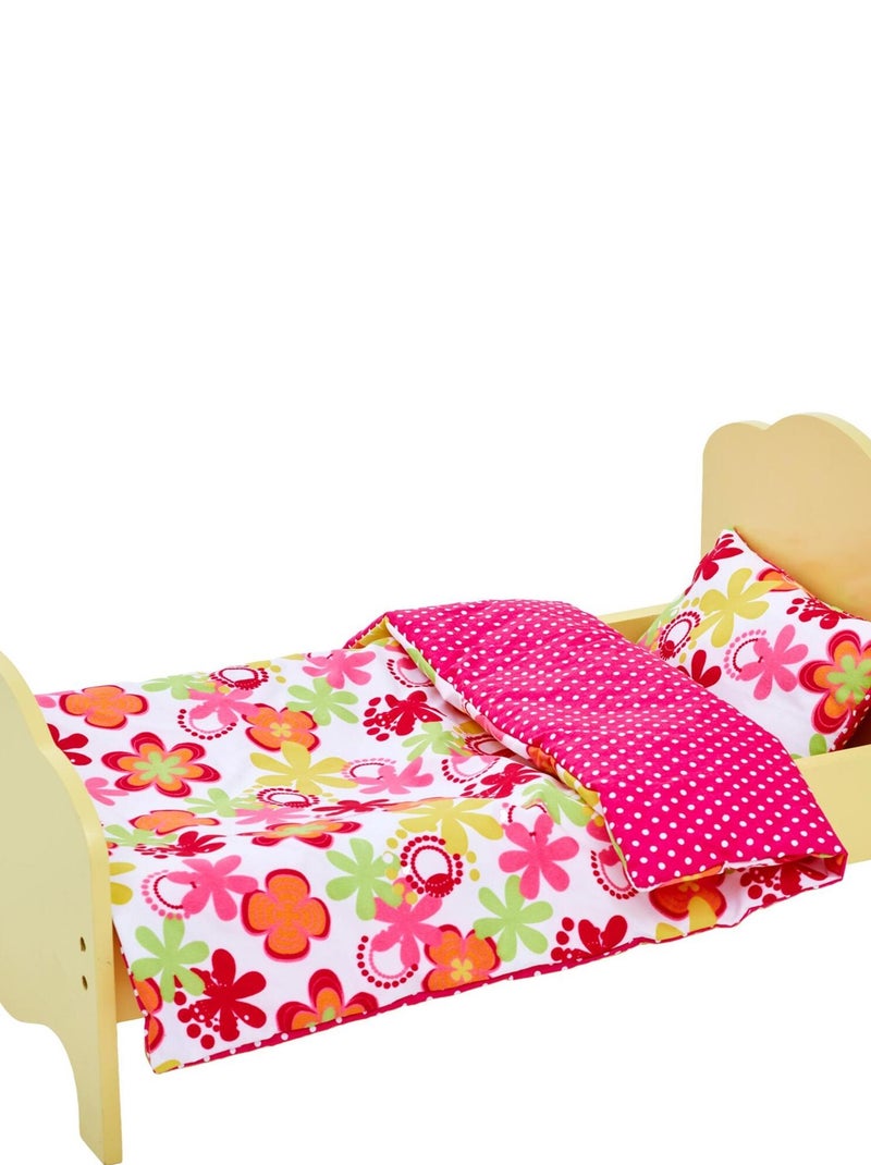Petite Princesse Lit de poupée de 45 cm jaune et linge Fleur d'été TD-11929-1J N/A - Kiabi